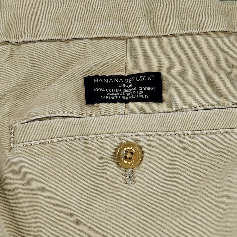 Banana Republic 31x34(31) Emerson Vintage Chino Pant Men Khaki Beige 100% Cotton - Picture 9 of 11